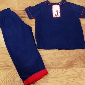 Beaux et Belle's Smocked Initial "J" Boys Set